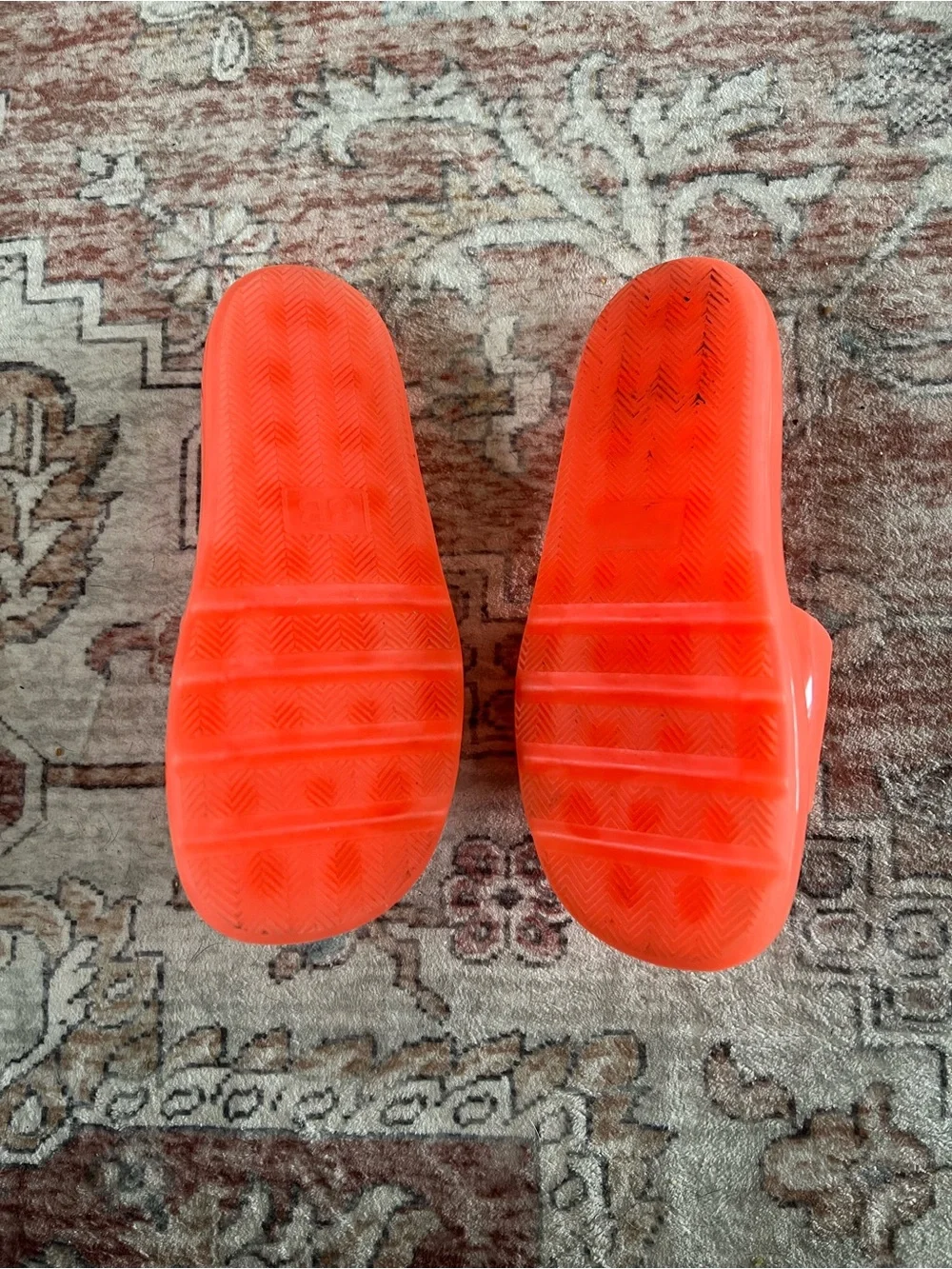Tory Burch women’s Bright Coral Logo Slide Sandals